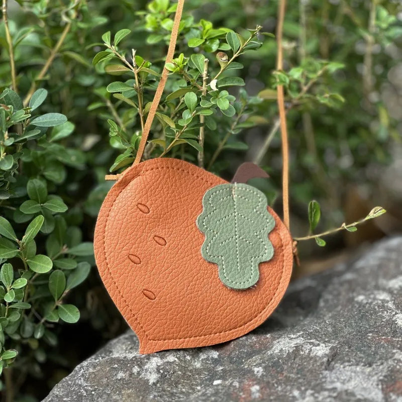 2024 novas meninas saco do mensageiro crianças bonito abóbora fruta padrão saco das crianças bonito ombro único crossbody saco