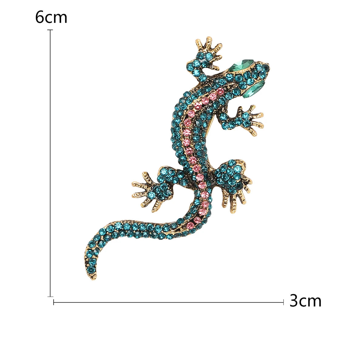 Broche Lagartixa com Strass - Elegância e Estilo