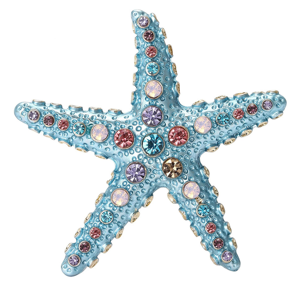 Broche Estrela-do-Mar com Strass Design Elegante Feminino