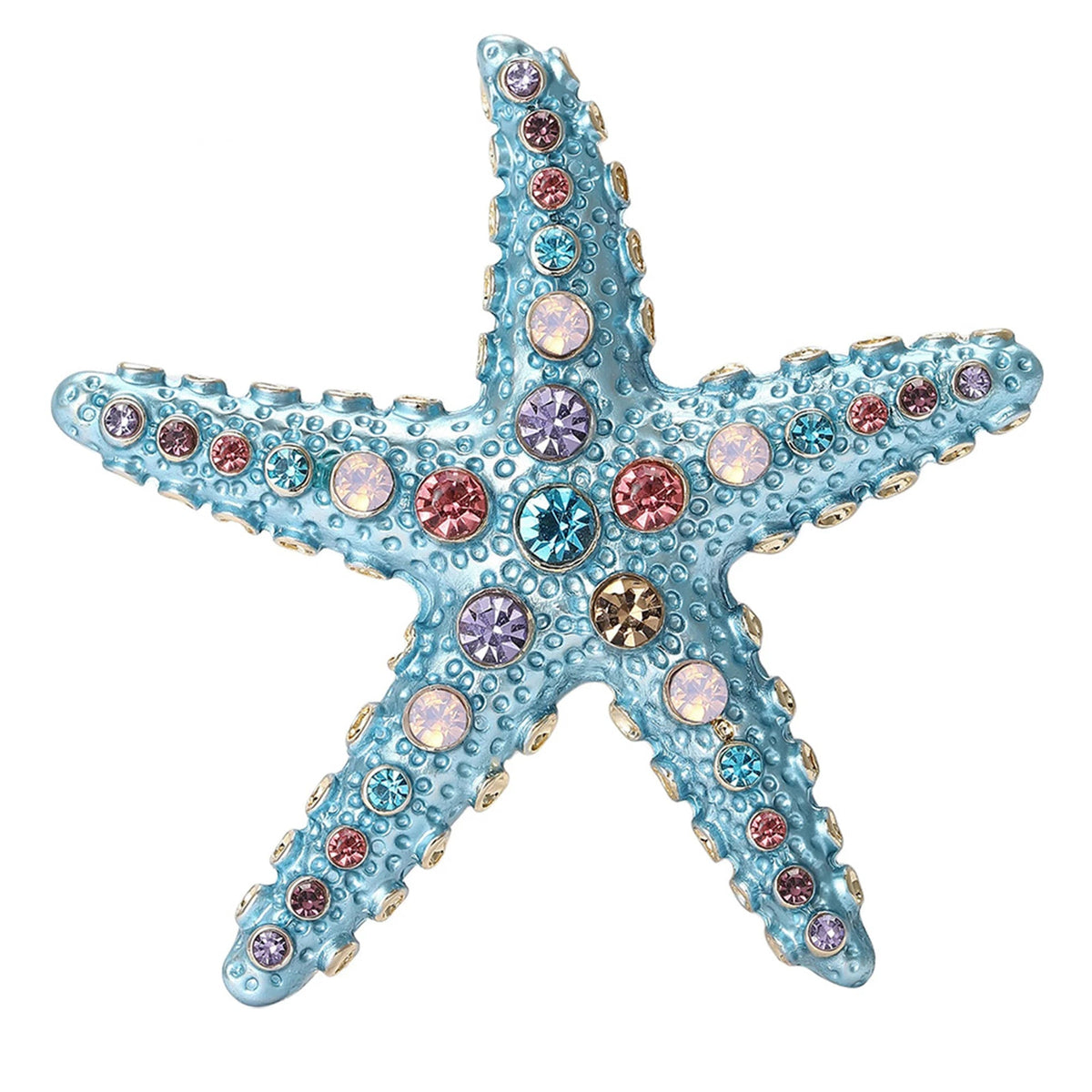 Broche Estrela-do-Mar com Strass Design Elegante Feminino