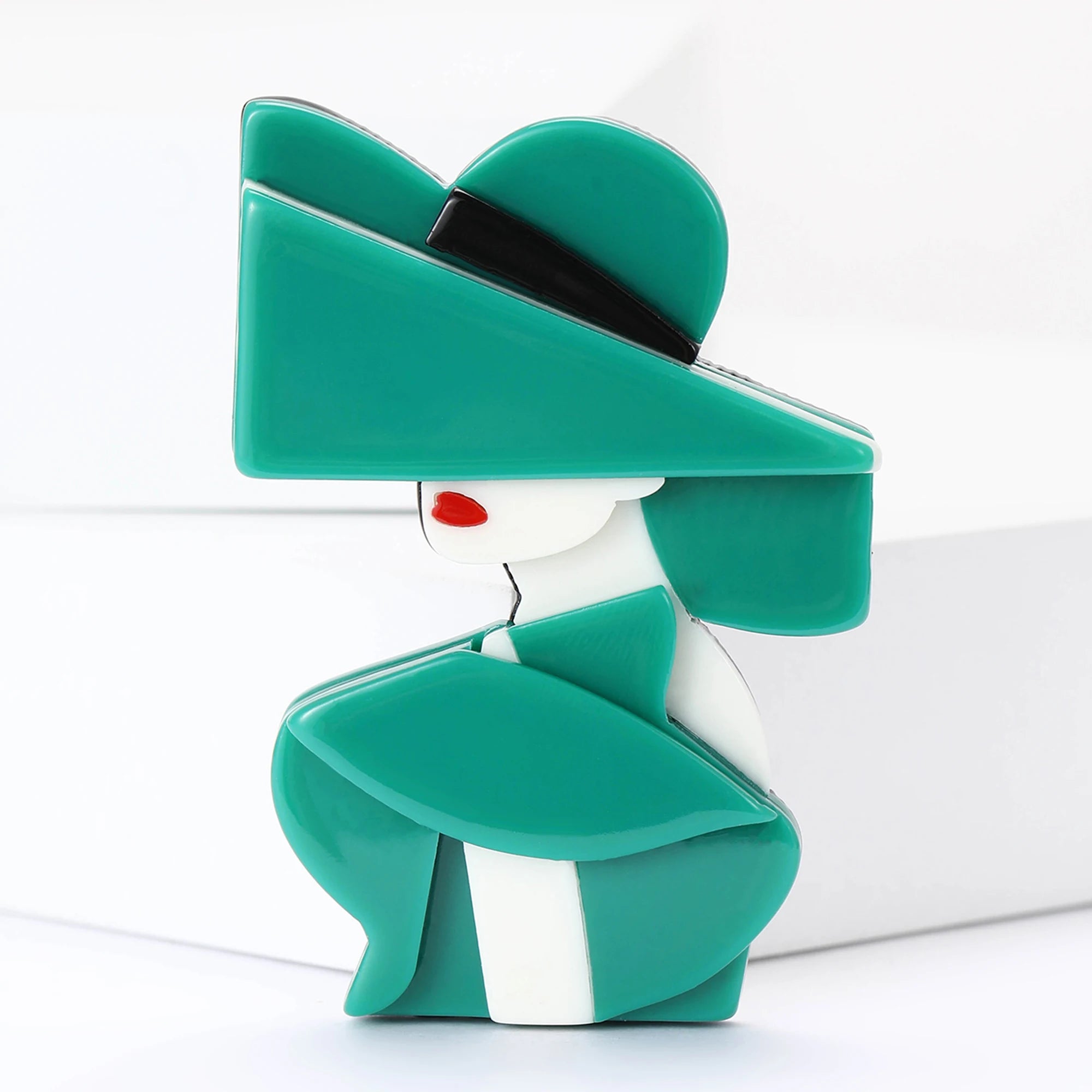 Broche Feminino Rosto Personagem Acrílico Elegante