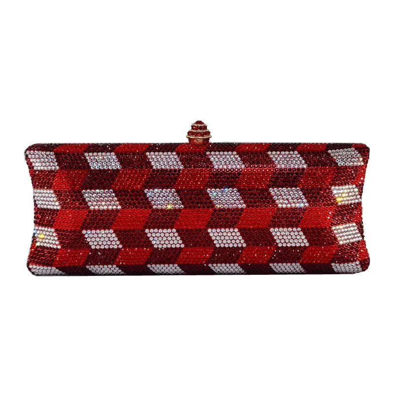 Xiyuan mulheres cheio de diamante saco noite luxo designer casamento nupcial bolsa rosa vermelho cristal festa bolsas linda corrente embreagem