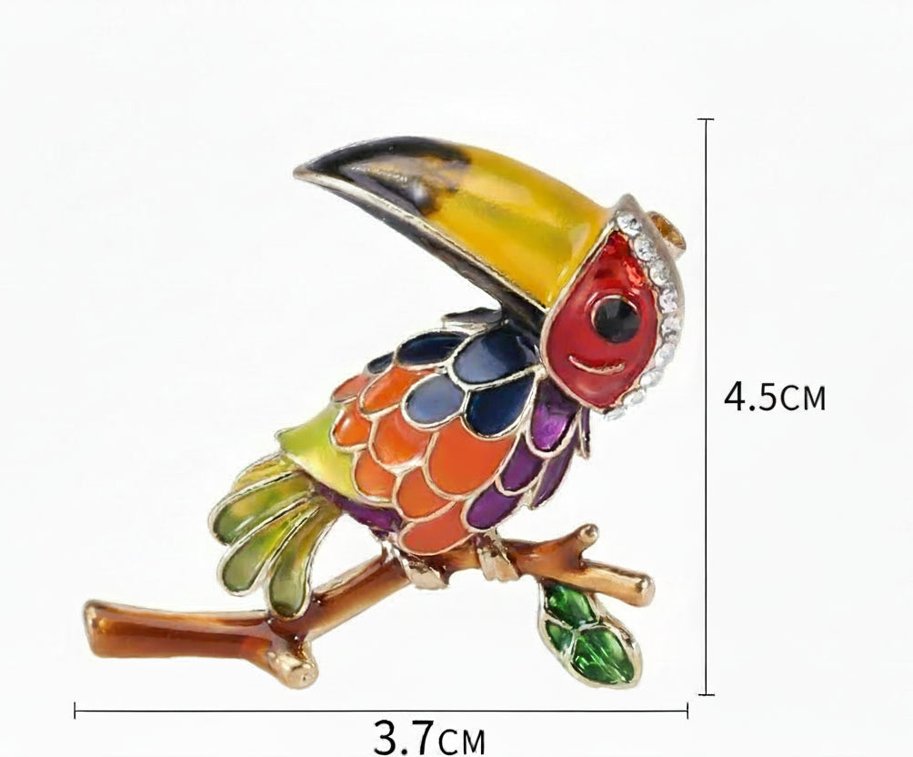 Popular strass pássaros broches para mulheres unisex bonito esmalte animal pinos banquete festa mochila presentes jóias acessórios