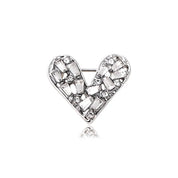 Coração de cristal brilhante anti-reflexo fivela pequeno broche moda lapela pino roupas versátil mini corsage botão pino jóias presentes