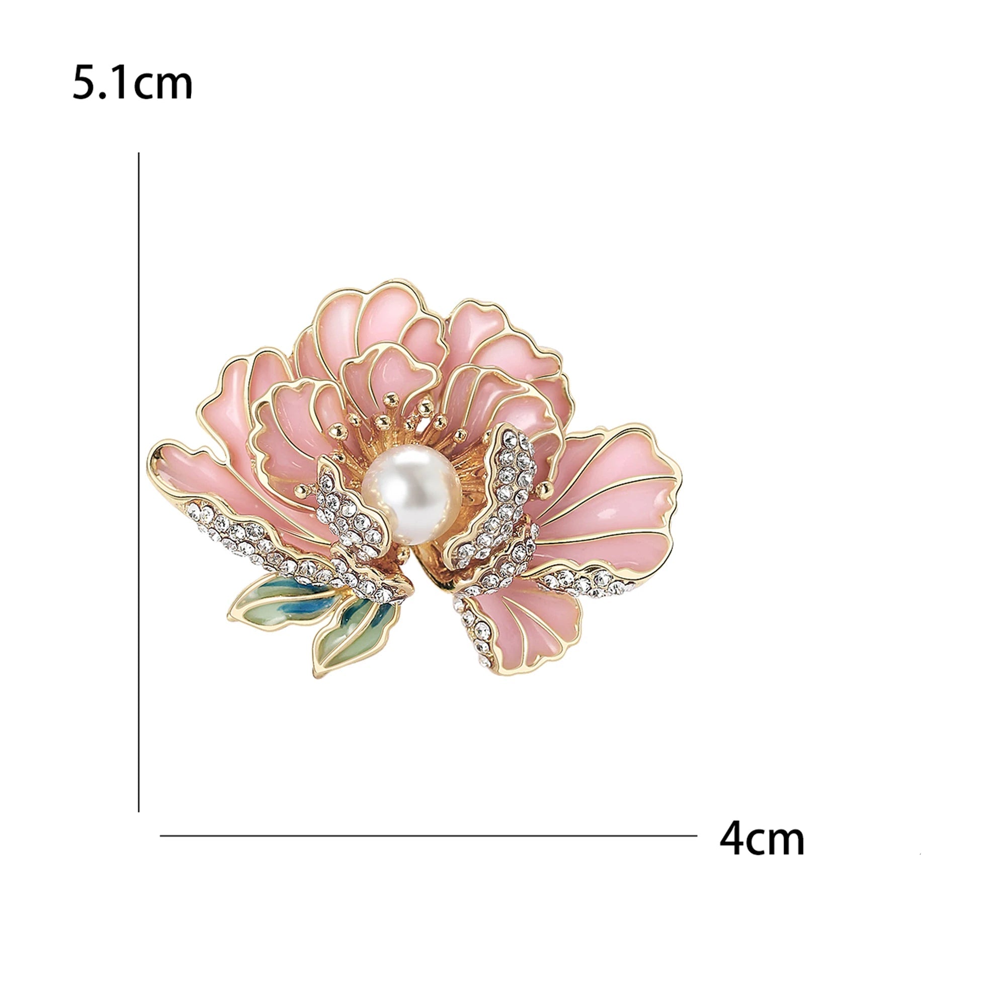 Beaut & berry elegante pérola peônia flor broches para mulheres strass planta pino luxo banquete casamento jóias amigos presentes