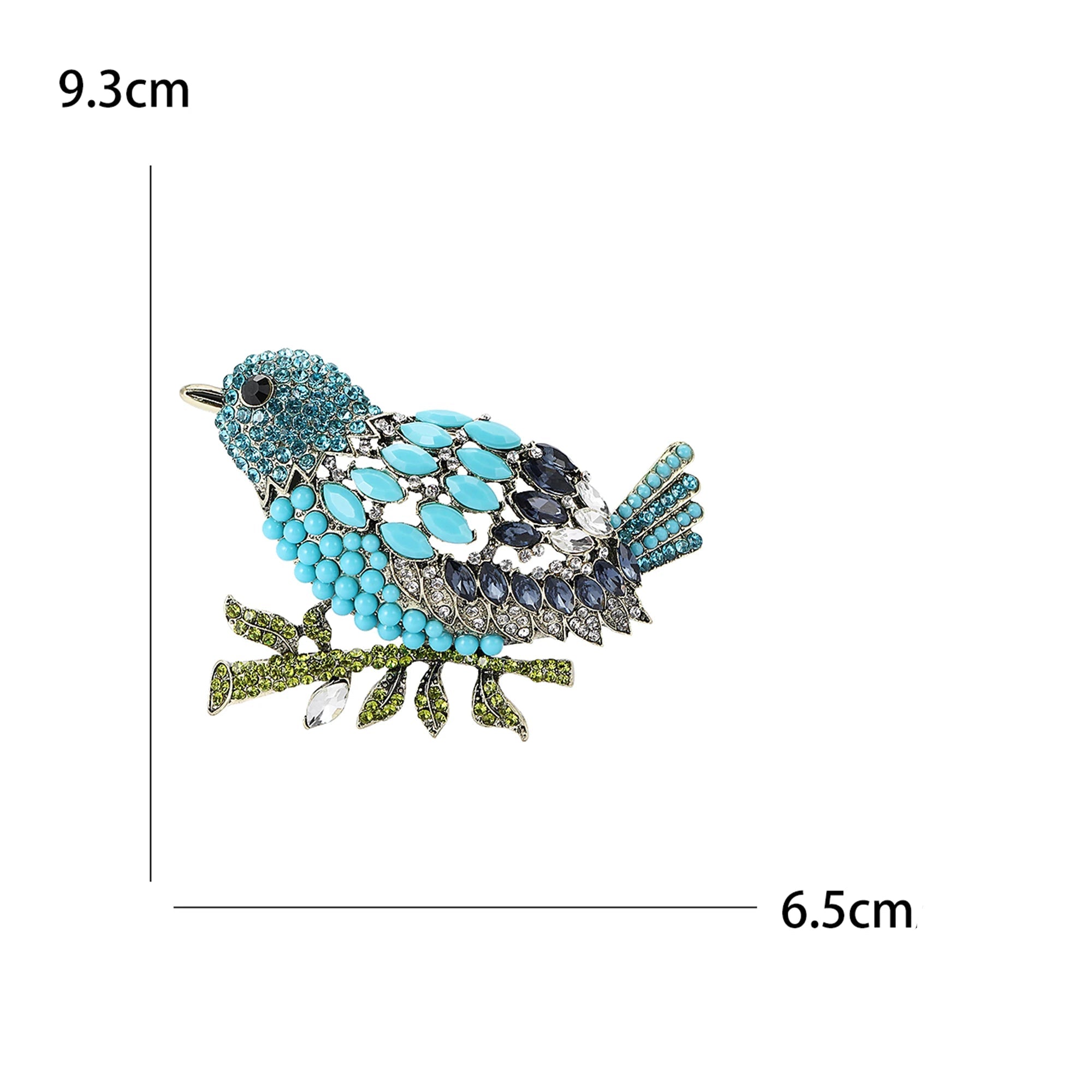 Broches de Pássaro Exquisitos com Strass Beaut&Berry para Mulheres, Pins de Animais Unissex, Acessórios de Joias para Festas Casuais, Presentes e Decoração