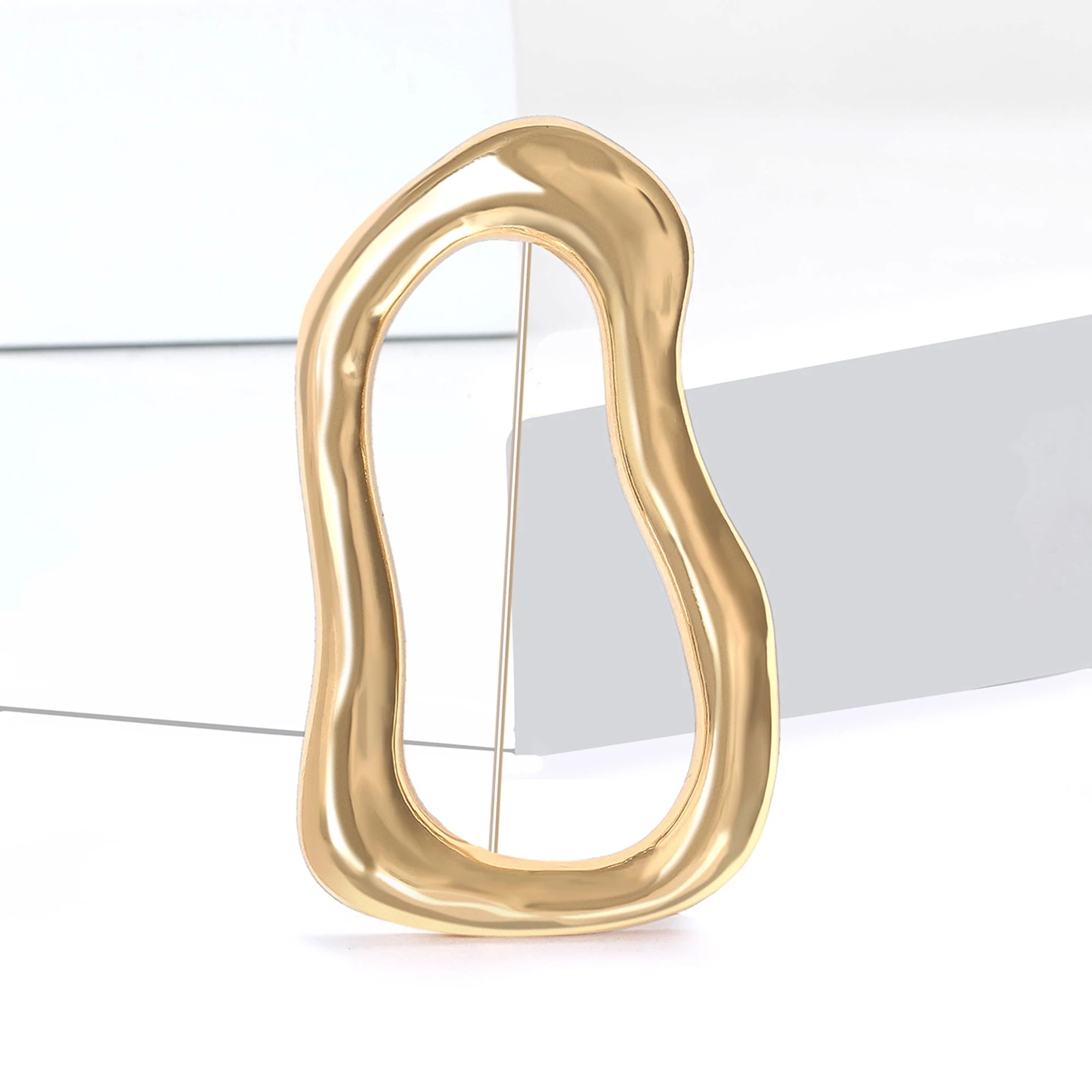 Broches de Anel Irregular em Aço Inoxidável da Moda para Mulheres e Unissex, Alfinetes Geométricos para Eventos, Festas, Presentes, Decoração e Acessórios de Roupa
