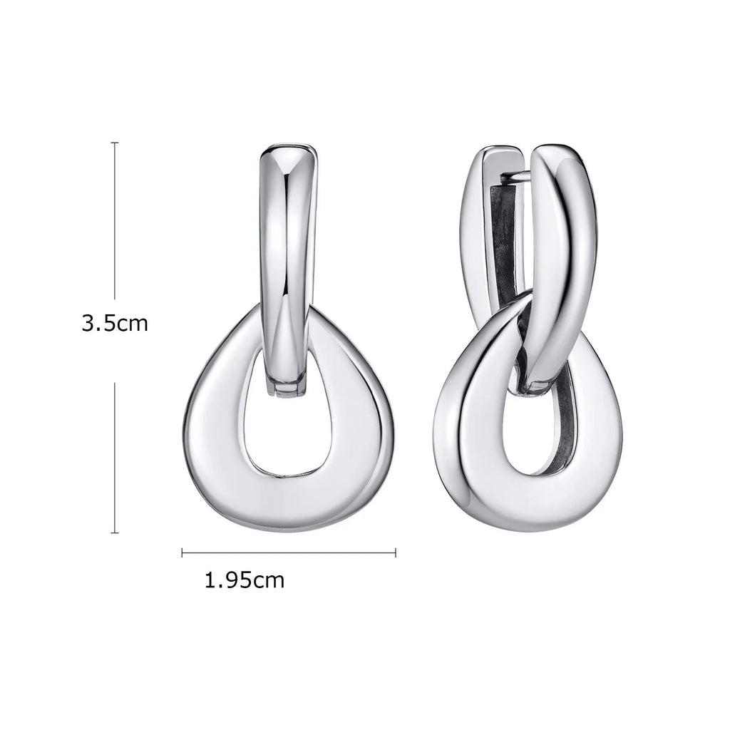 Brincos de argola Vnox para mulheres 18k banhados a ouro suave anel duplo gota de água brinco moda clássica joias patry presente