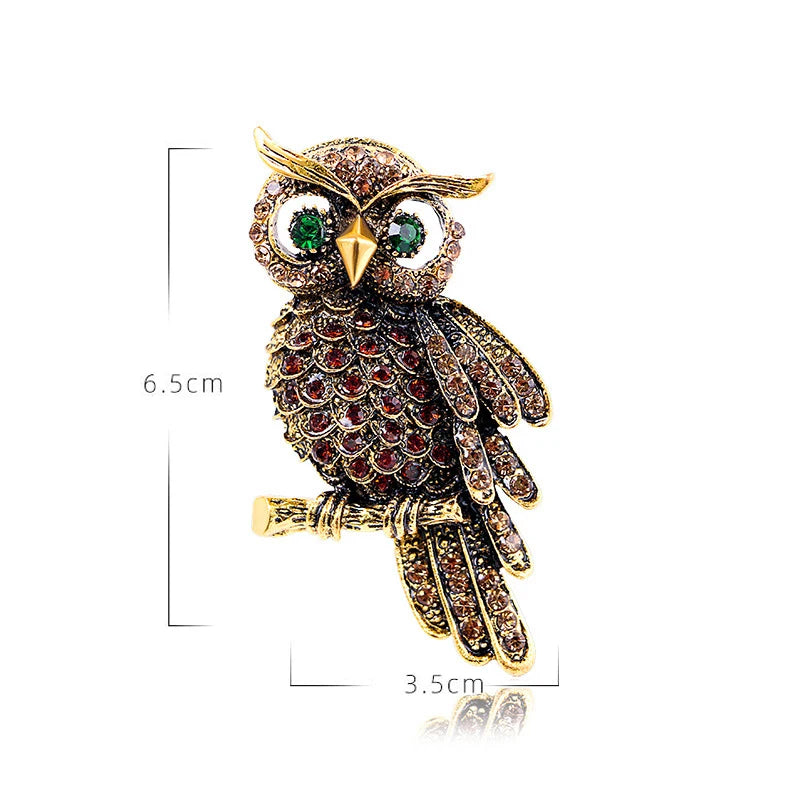 Luxo strass cravejado azul roxo coruja broches para roupas femininas terno acessórios vintage elegante coruja broche pinos jóias
