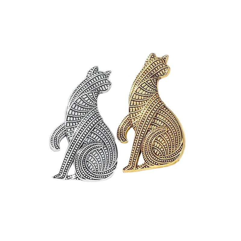 Broche Gato Vintage com Strass Design Elegante Feminino