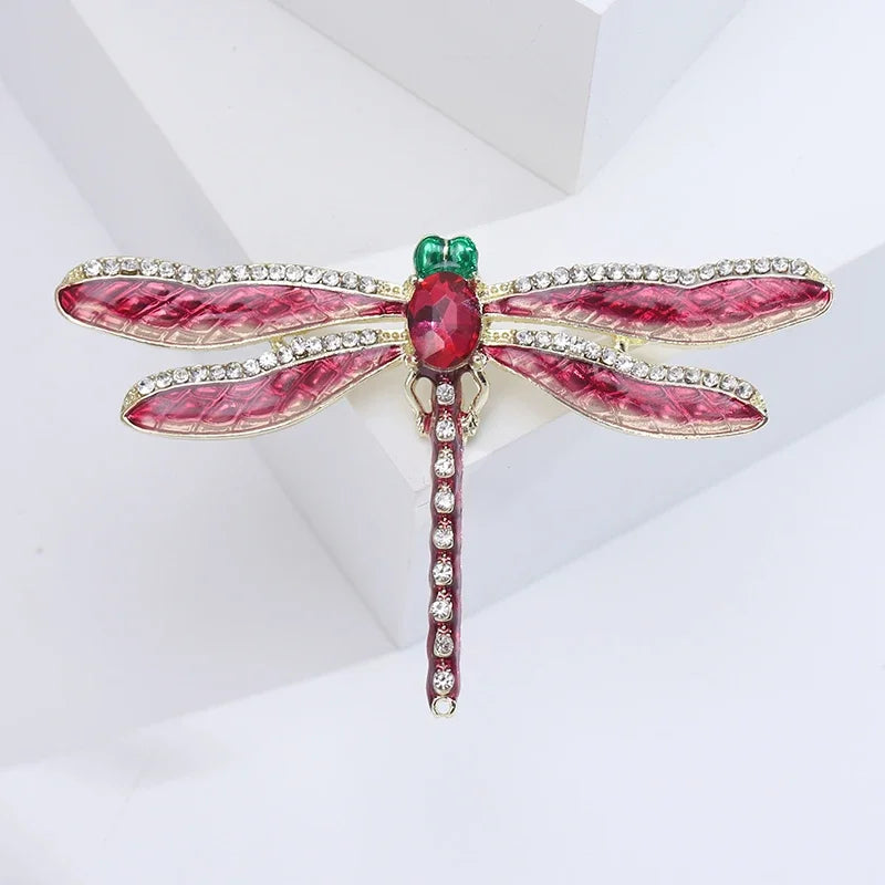 Engraçado strass libélula broche para mulheres unissex pérola inseto pinos festa de escritório amigo presentes jóias acessórios decoração