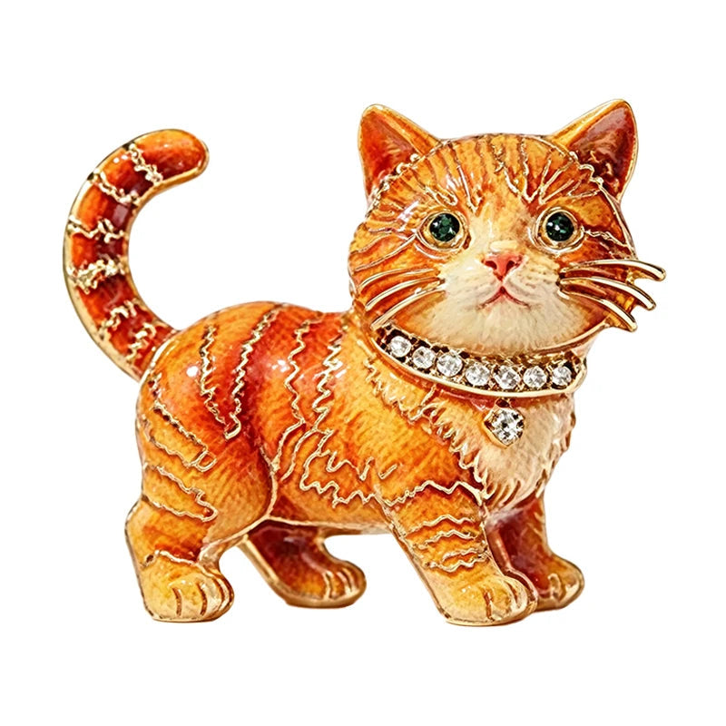 Broche Gato com Strass Elegante Feminino