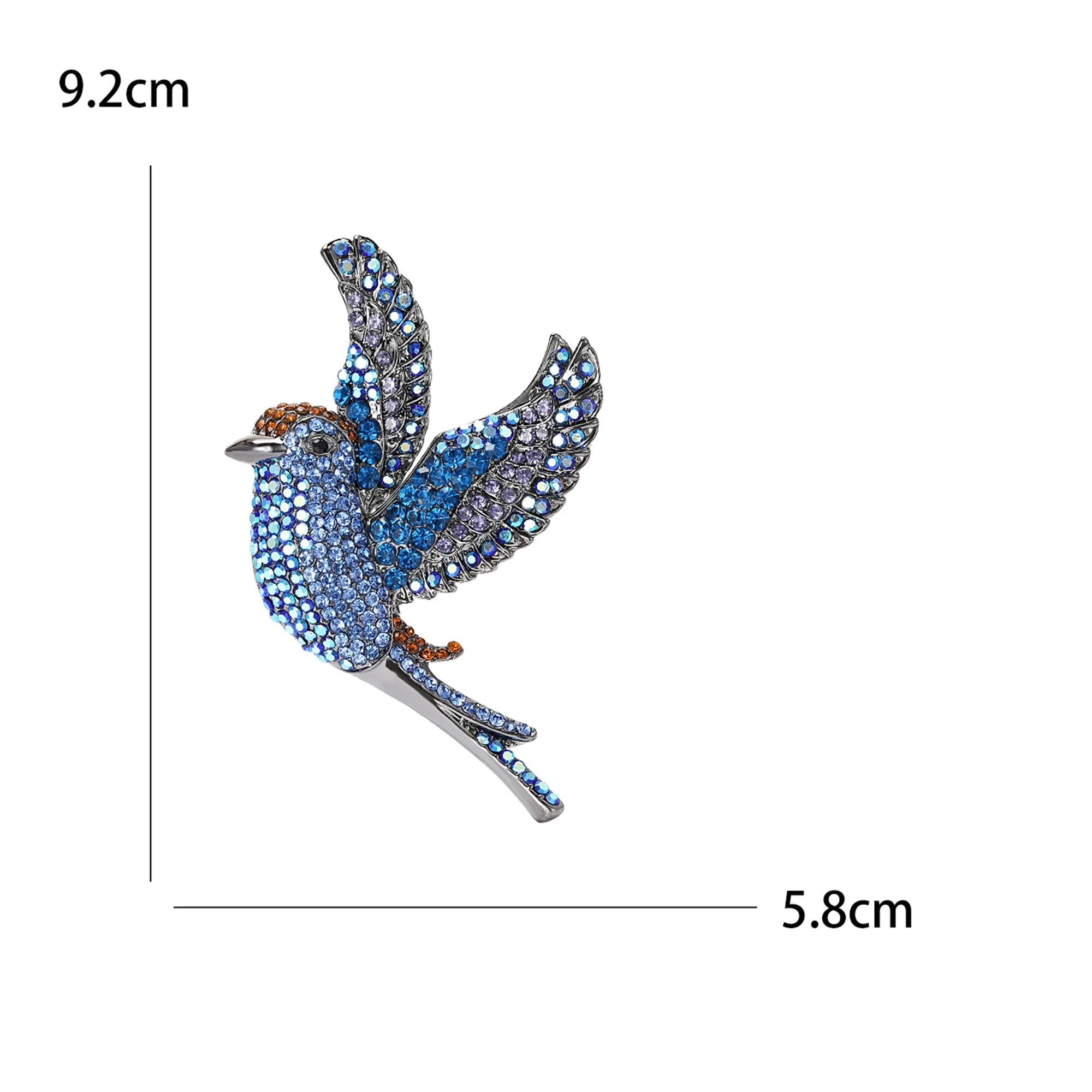Broche Beija-flor Vintage com Strass Design Elegante Feminino