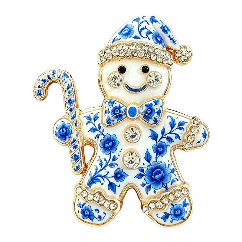 Broche Boneco de Neve com Strass Design Elegante Feminino