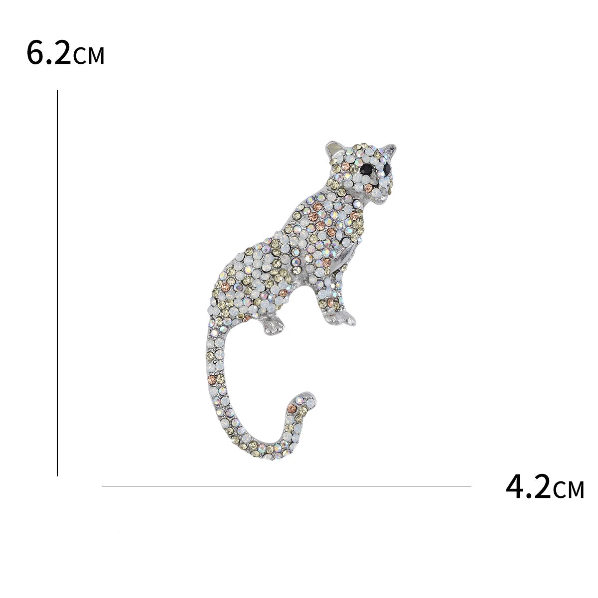 Broche Leopardo com Strass Detalhe Elegante Feminino