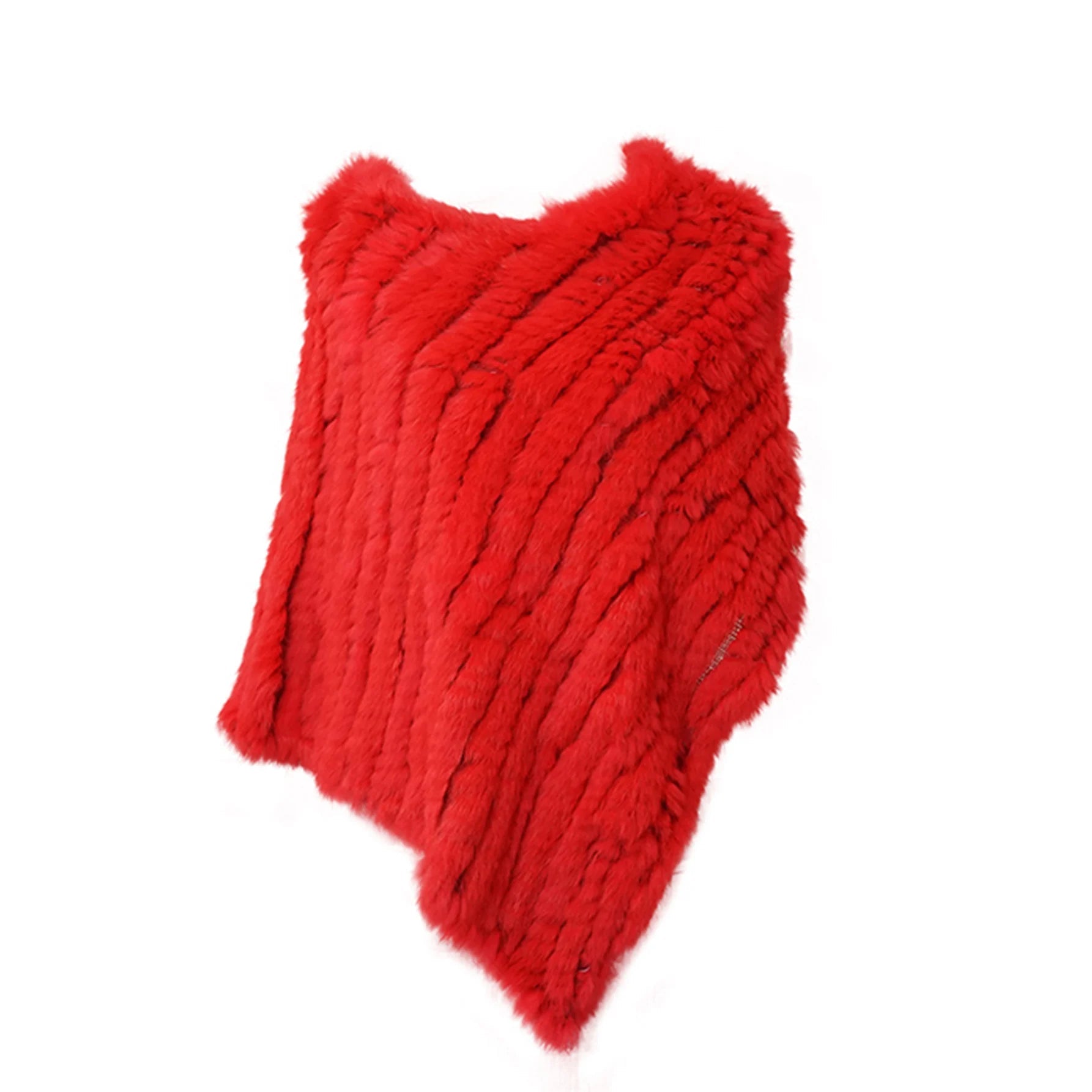 Real pele de coelho de malha natural poncho colete moda envoltório casaco xale senhora cachecol pele natural festa de casamento atacado capa