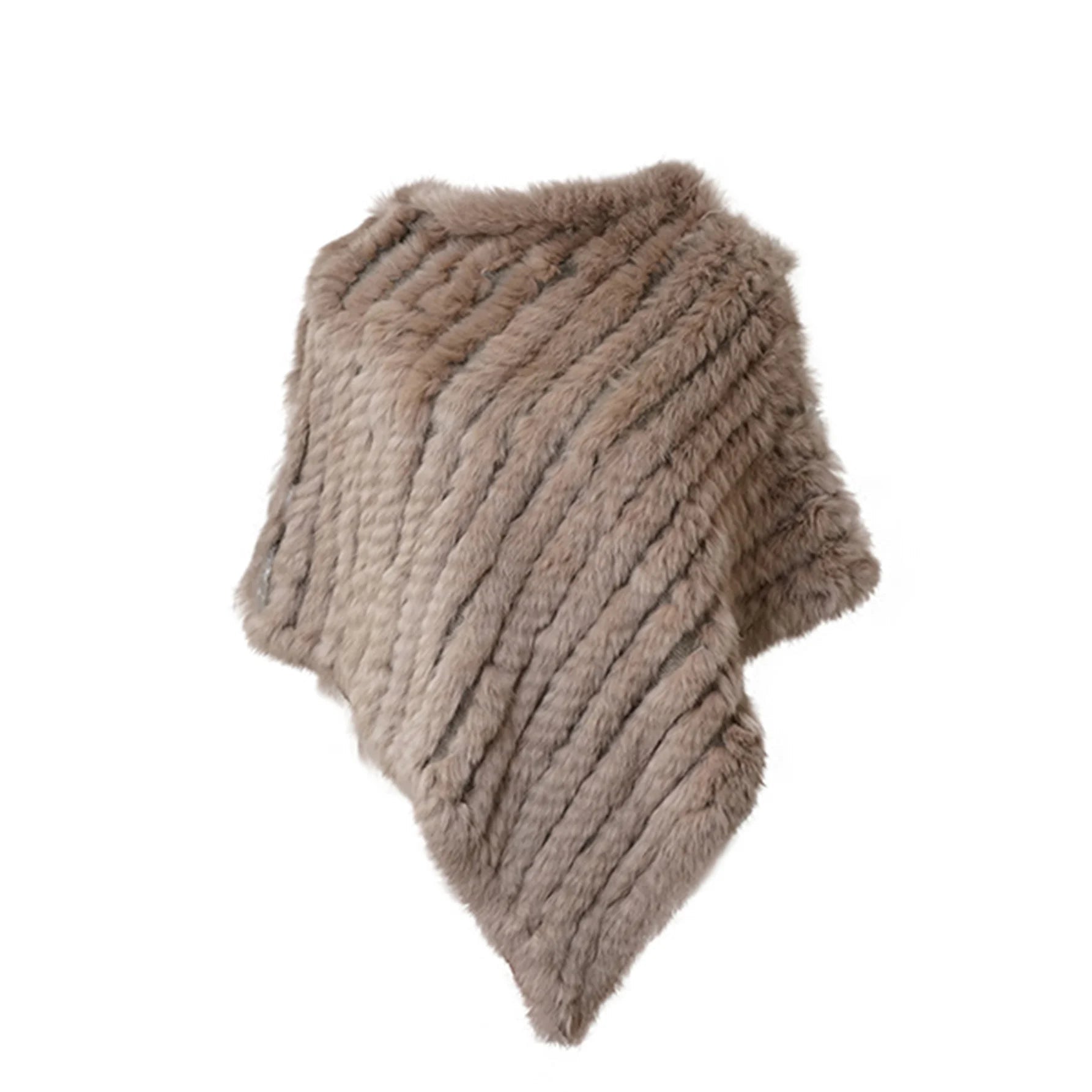 Real pele de coelho de malha natural poncho colete moda envoltório casaco xale senhora cachecol pele natural festa de casamento atacado capa