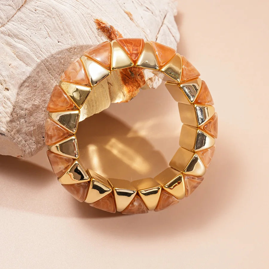 Pulseira acrílica colorida glamorosa para mulheres, pulseira elástica doce, uso diário moderno e presente de namoro