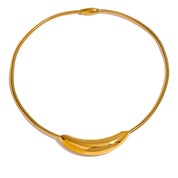 Yhpup gargantilha popular de aço inoxidável à prova d'água, colar leve feminino, declaração de metal banhado a ouro 18K, joias da moda da moda