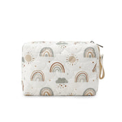 Saco de fraldas do bebê saco de fraldas à prova dwaterproof água reutilizável molhado/seco bolsa de armazenamento para carrinho de viagem mamãe bolsa arco-íris impresso