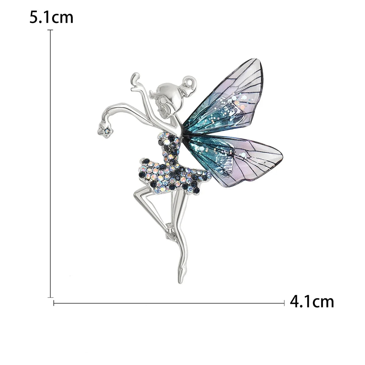 Broche Bailarina Esmaltado com Strass Elegante Feminino