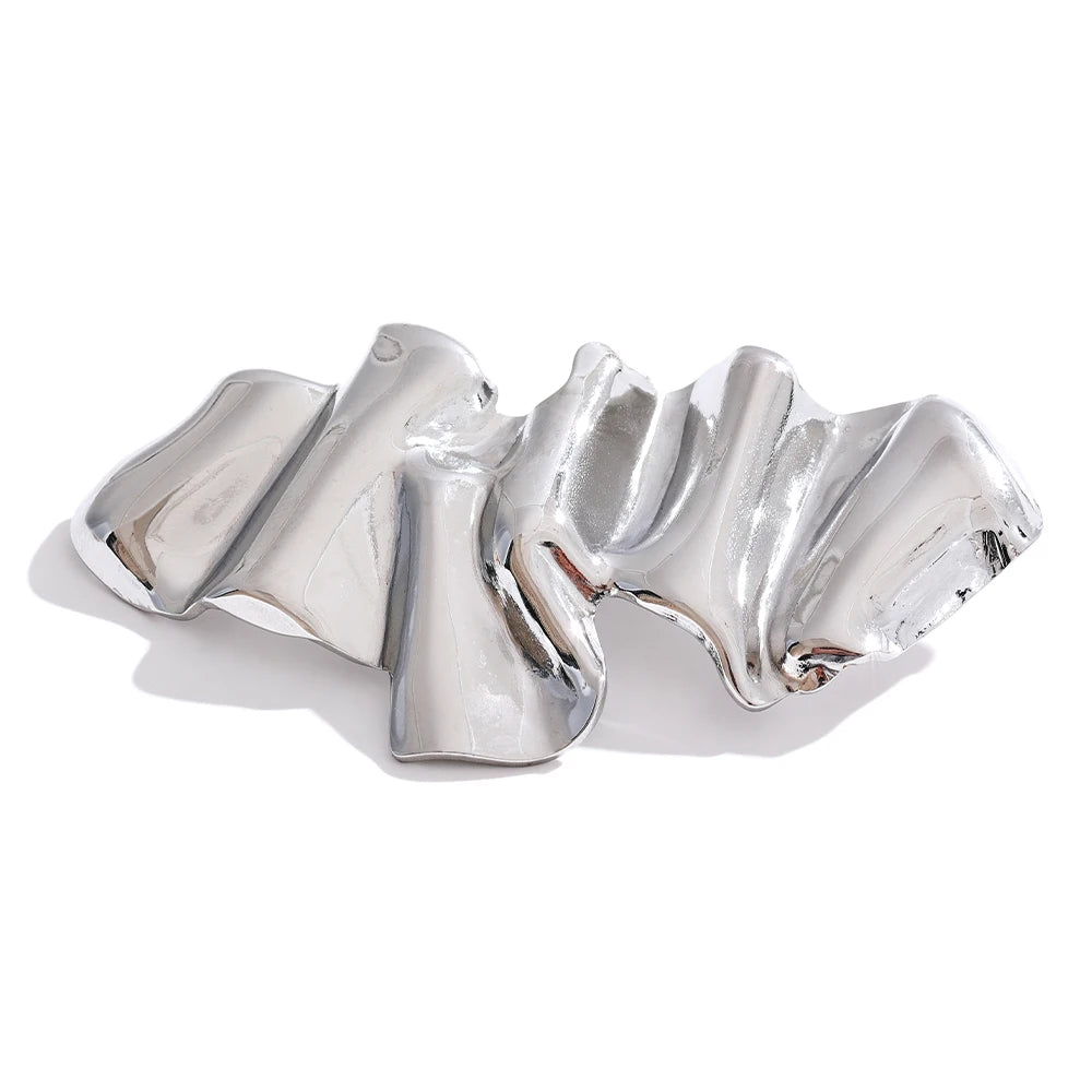 Yhpup Geometria Abstrata Moda Metal 18k Ouro PVD Banhado Broche Pin Roupas Acessórios Charme À Prova D 'Água Jóias Unissex