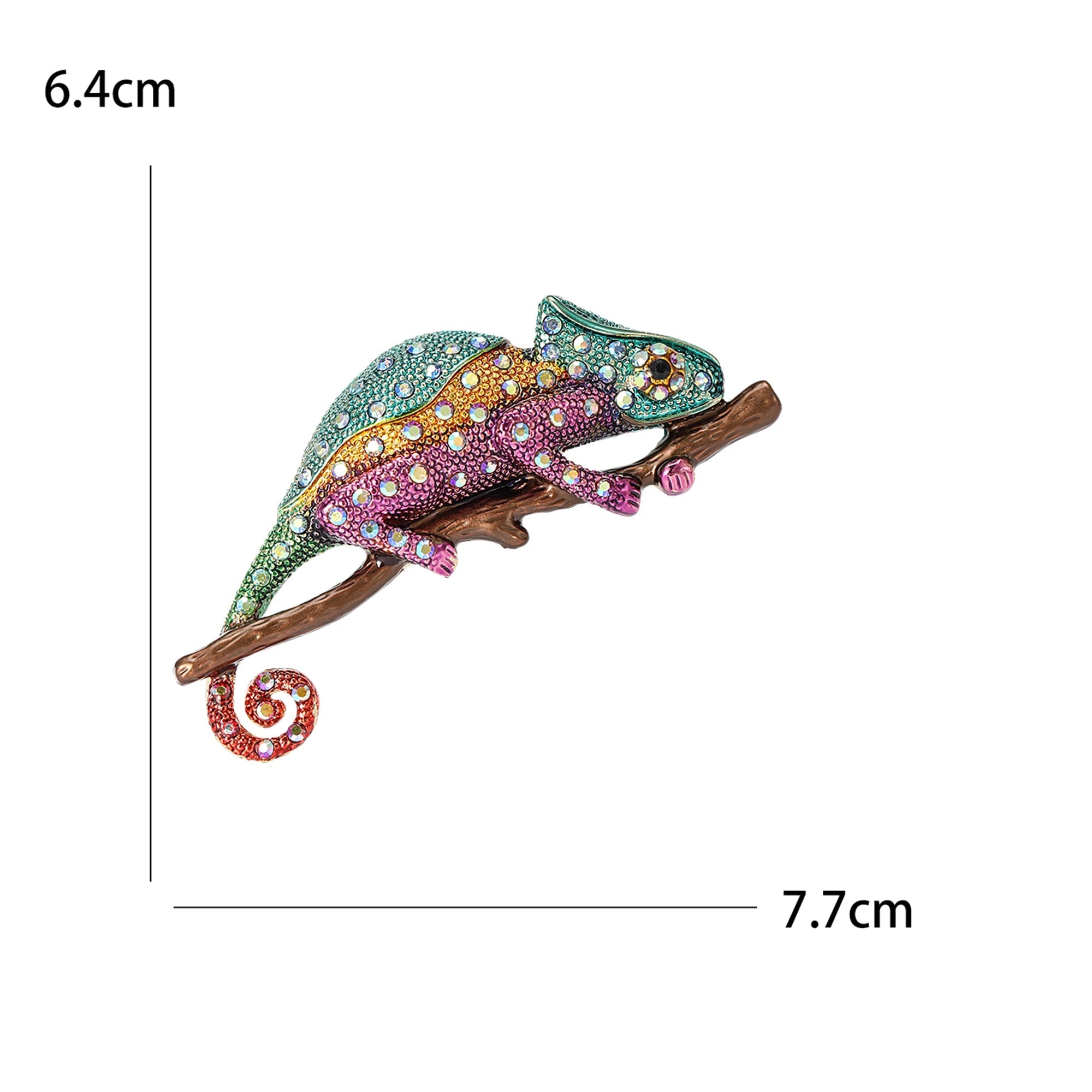 Broche Camaleão com Strass - Elegância e Estilo