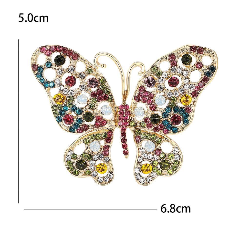 Beaut & Berry Broches de borboleta vintage com strass para mulheres, alfinetes de insetos unissex, acessórios de festa casuais, presentes, decoração de amigos