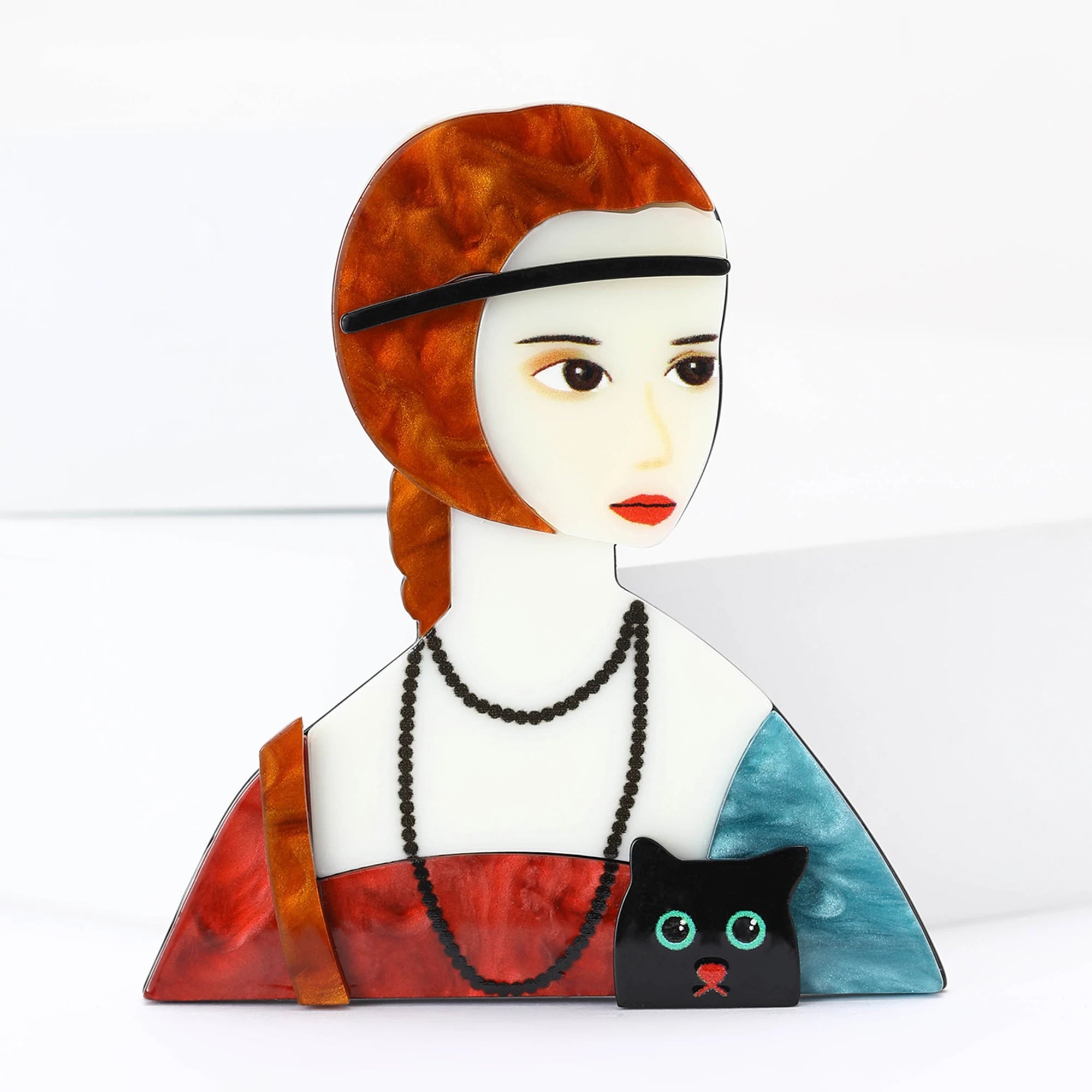 Broche Feminino Rosto Personagem Acrílico Elegante