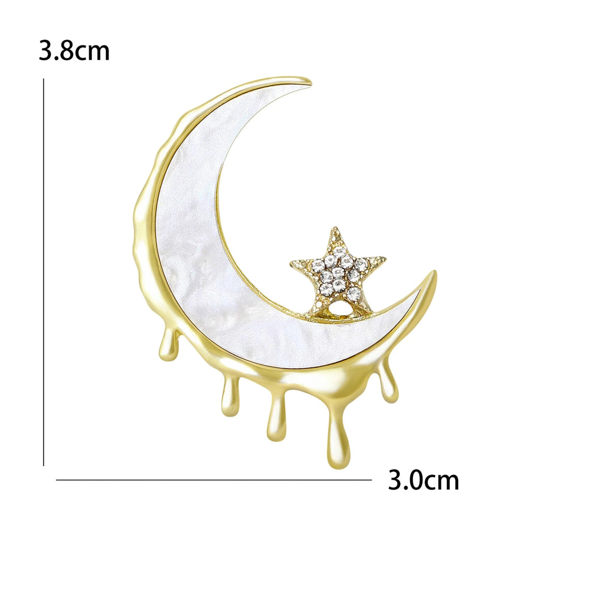 Broche Lua com Strass Design Elegante Feminino