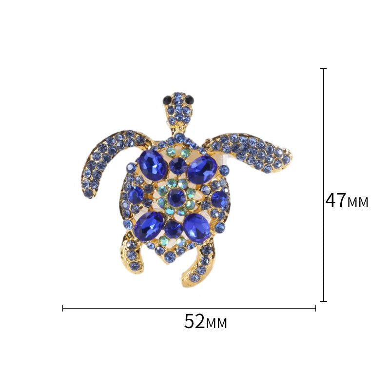 Alfinetes de tartaruga esmaltados para mulheres unissex strass mar animal broches escritório festa amigo presentes joias acessórios