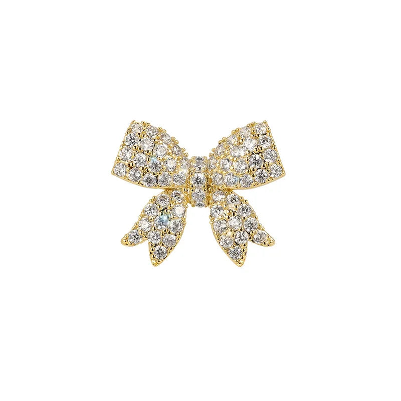 Broche Laço Dourado Minimalista Elegante Feminino