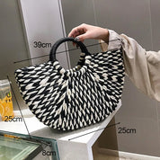 Luxo oco designer praia bolsa de ombro alta qualidade marca palha bolsa feminina verão raffia tecido cesta viagem tote bags