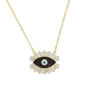 Novo autêntico turquesa turco mal olho forma rosa cor de ouro moda feminina colar atacado