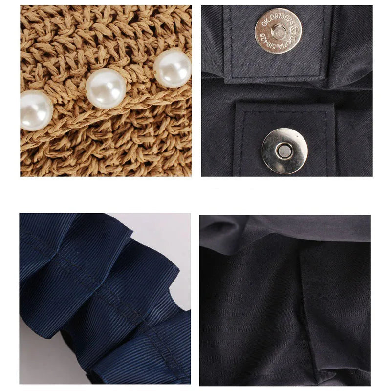 Bolsa feminina verão praia saco artesanal palha tecido totes bolsa feminina bohemia novo