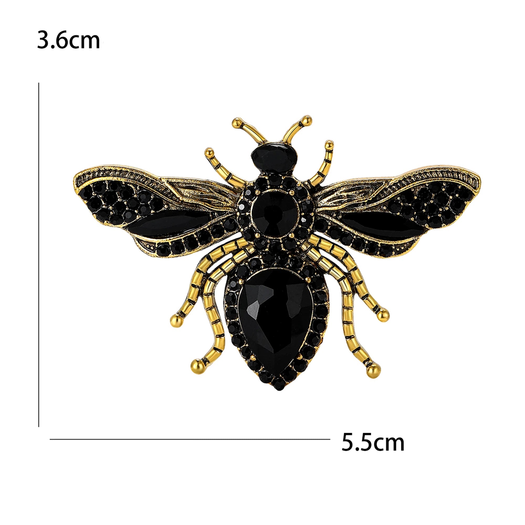Clássico strass abelha broches para mulheres esmalte bug inseto pinos escritório festa amigo na moda presentes de ano novo jóias acessórios