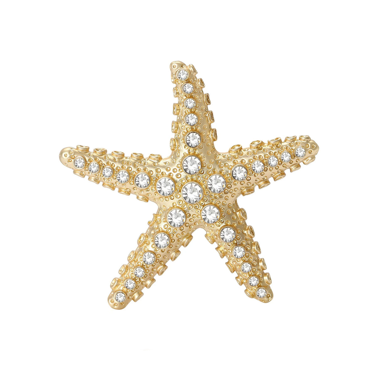 Broche Estrela-do-Mar com Strass Design Elegante Feminino