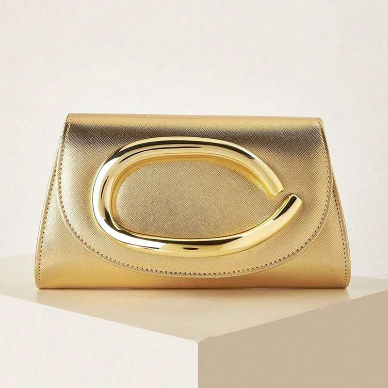 Bolsa de vestido de noite feminina elegante e luxuosa, com design de nicho e bolsa feminina requintada de cor sólida.