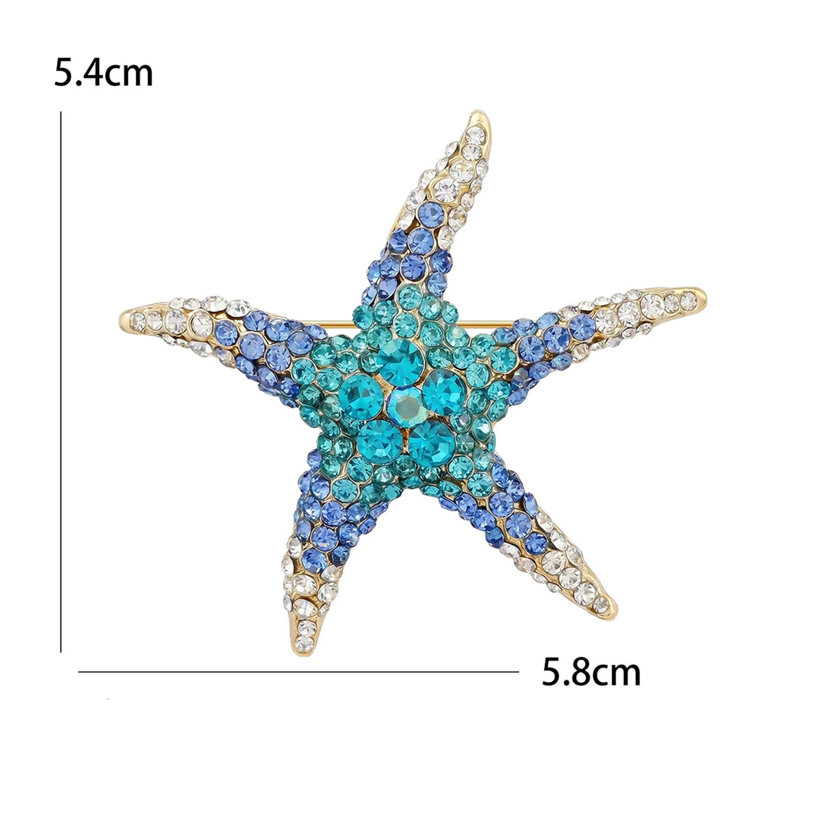 Broche Estrela-do-Mar com Strass Design Elegante Feminino