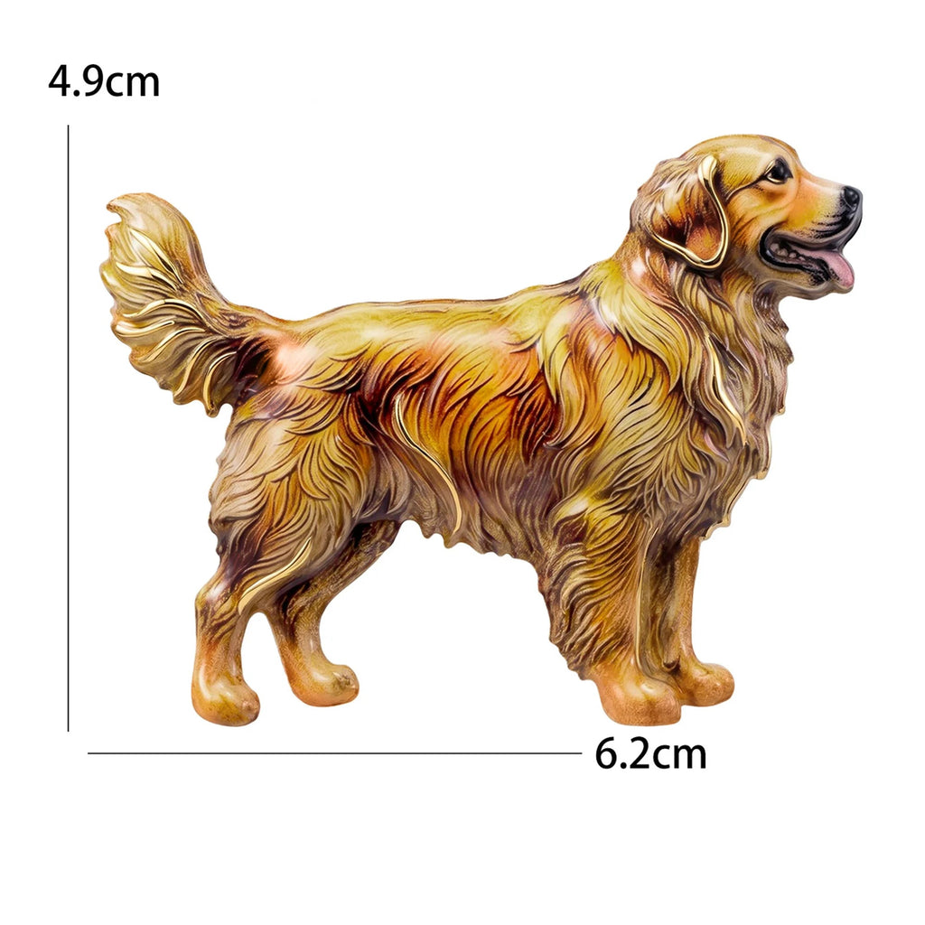 Broche Cachorro Golden Esmaltado Design Elegante Feminino