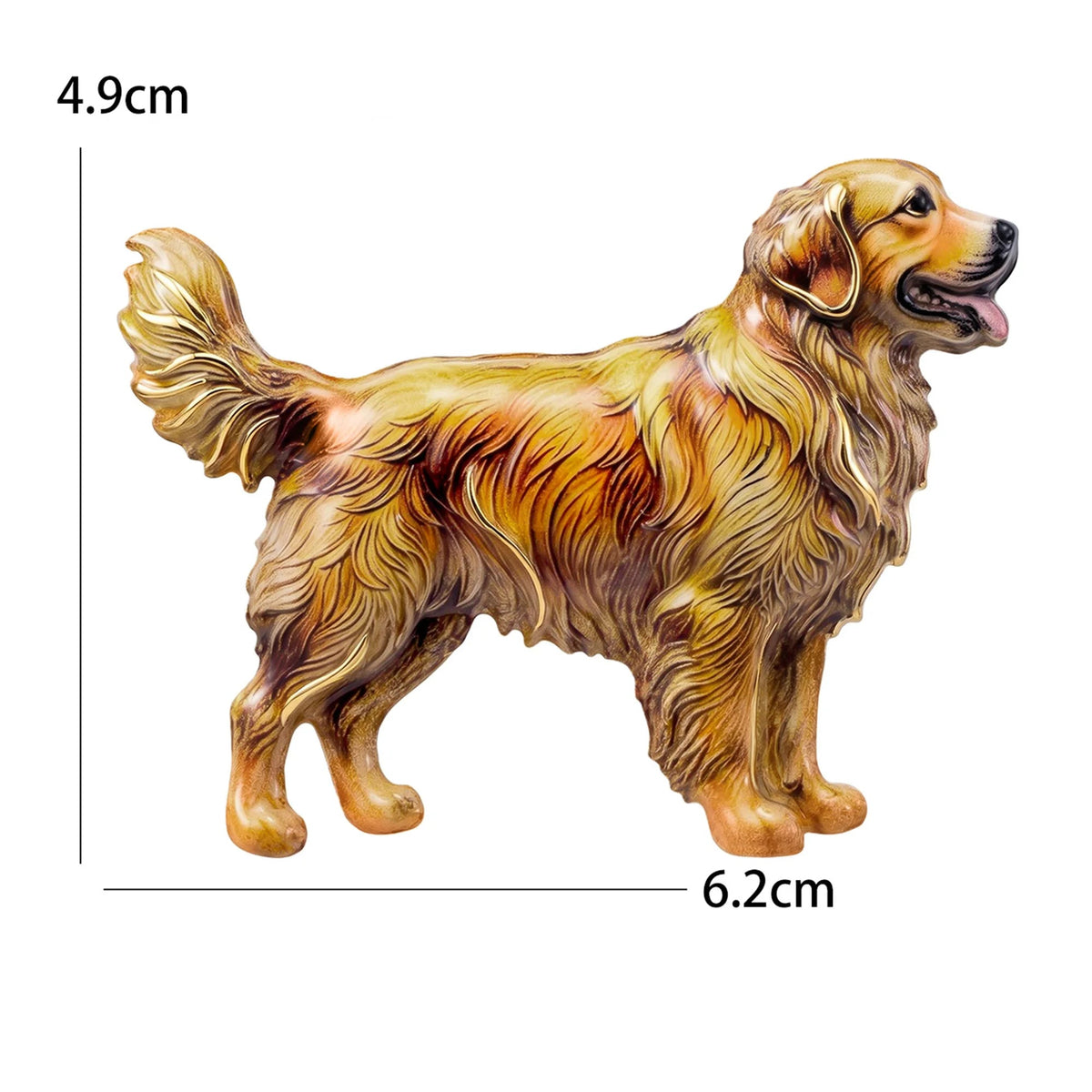 Broche Cachorro Golden Esmaltado Design Elegante Feminino