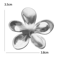 Broche Flores Metálicas com Design Geométrico Elegante Feminino