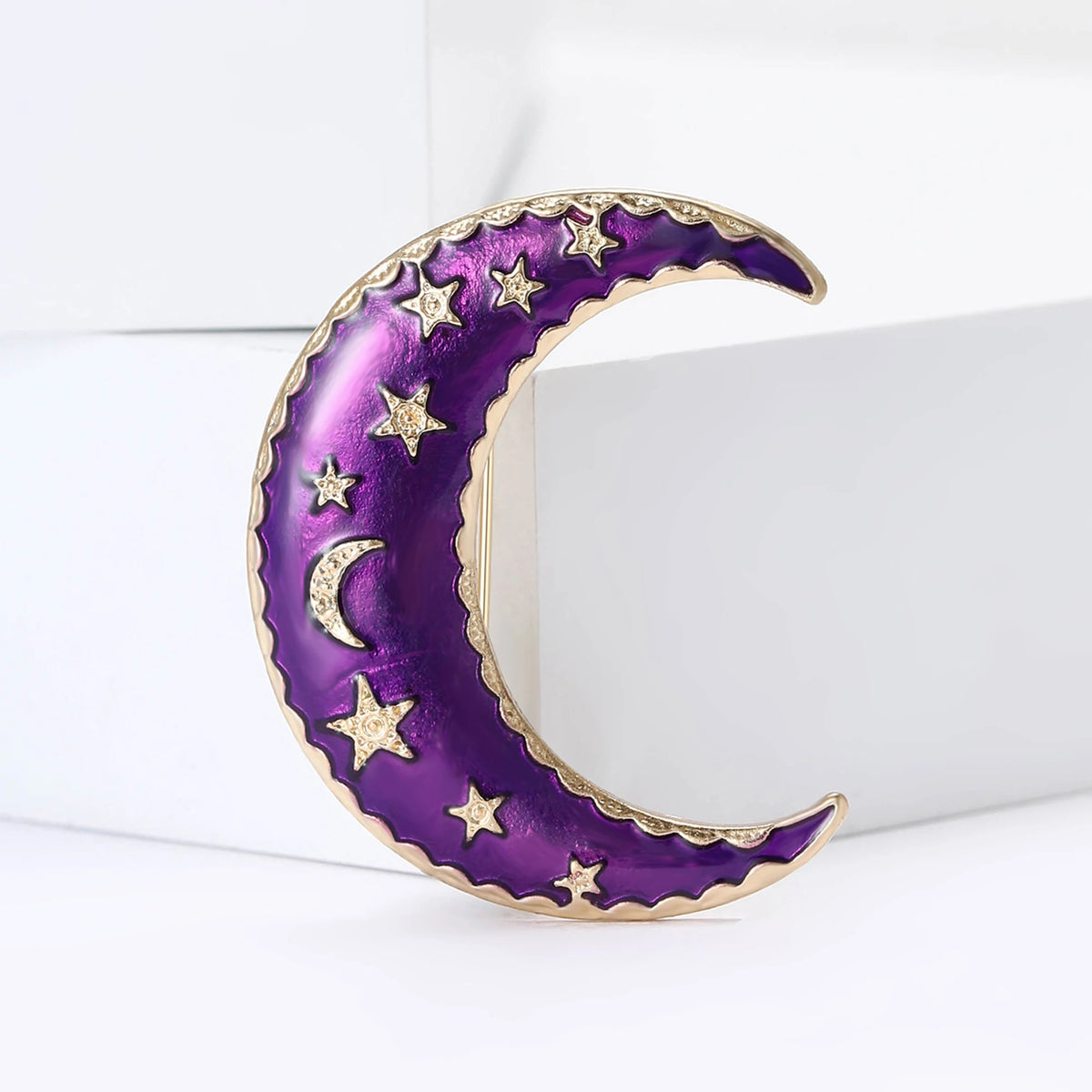Broche Lua com Strass Design Elegante Feminino