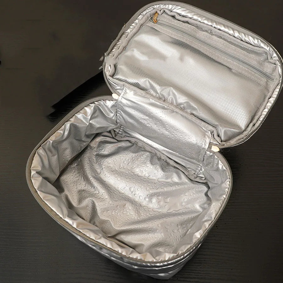 Bolsa de maquiagem de grande capacidade Bolsa de cosméticos Bolsa de higiene pessoal Bolsa de armazenamento portátil Organizador de viagem