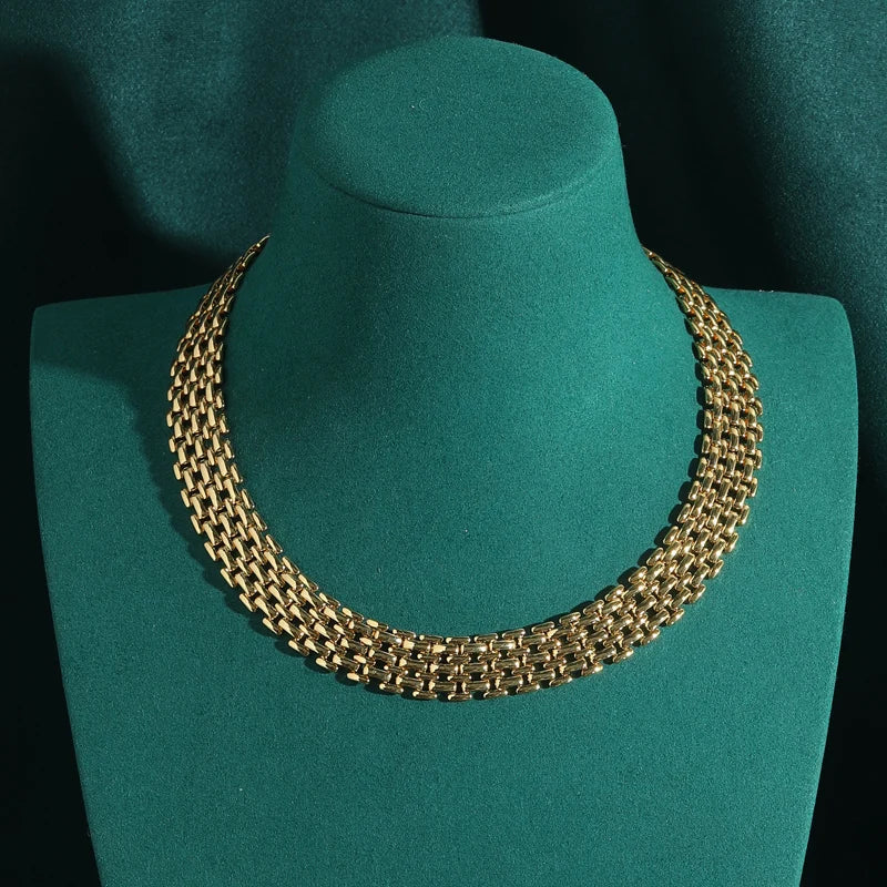 Vintage cor de ouro corrente colar gargantilha para mulher antigo luxo qualidade jóias retro presente casamento novo em 2025 tendência
