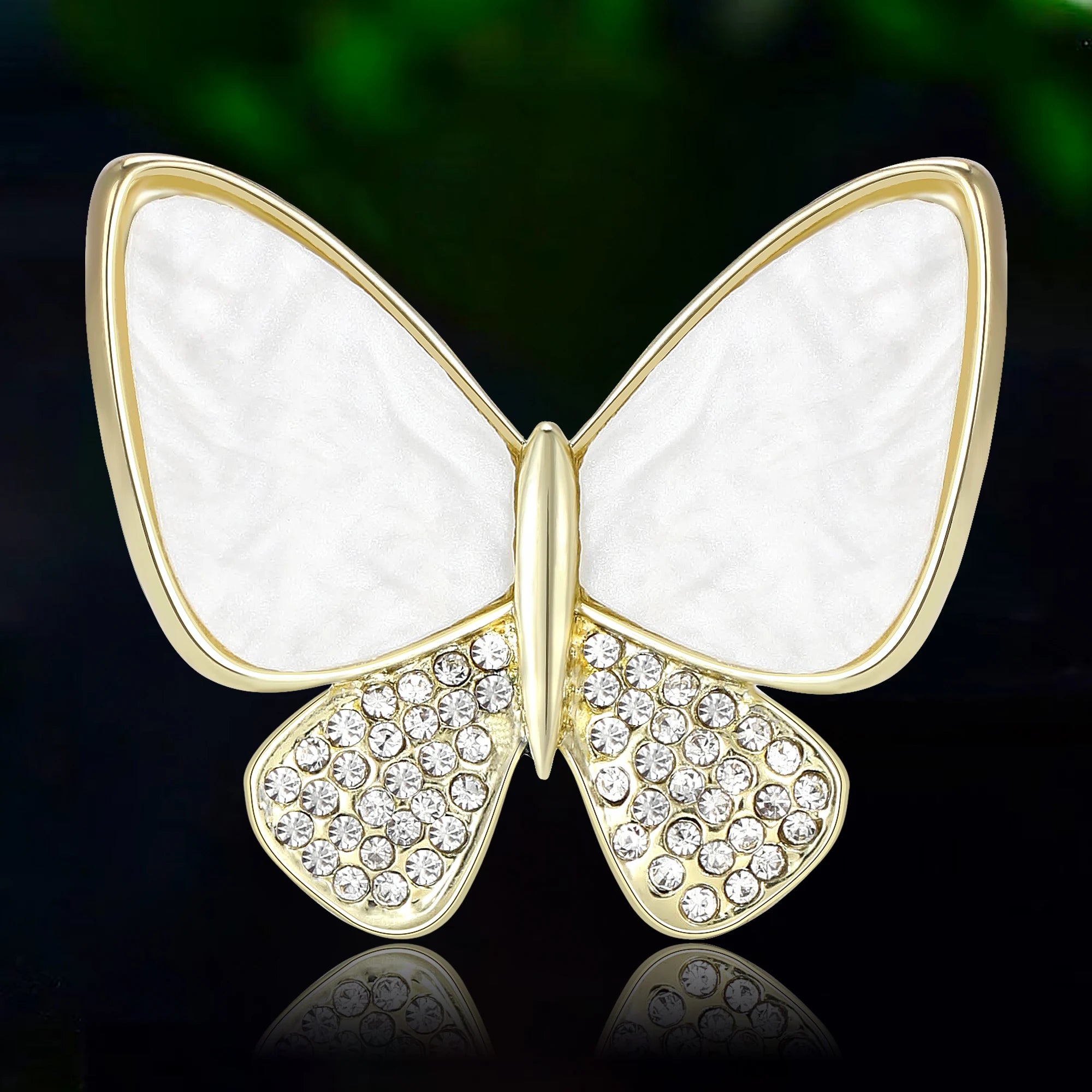 Moda concha borboleta broches para mulheres strass inseto pinos evento festa presentes nova mochila decoração roupas acessórios