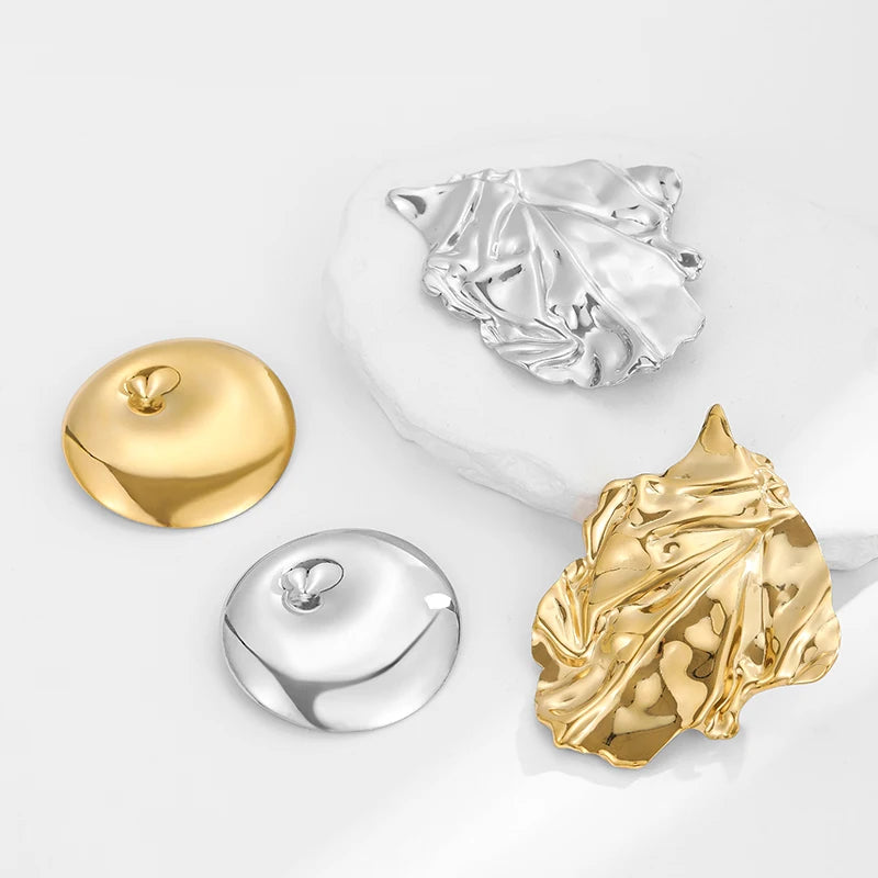 Loe |   Broche geométrico de aço inoxidável, novo banhado a ouro 18k, acessórios de roupas, joias irregulares de alta qualidade