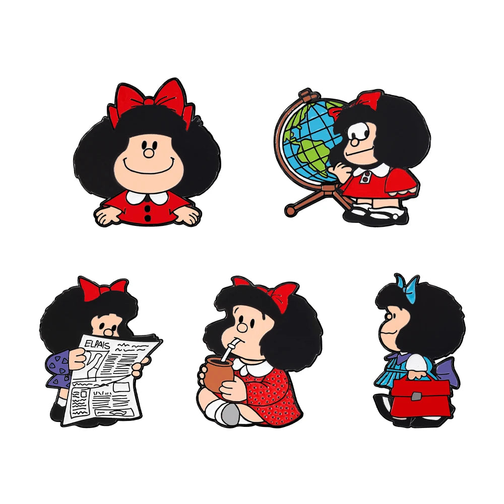 Broche Mafalda Esmaltado Design Elegante Feminino