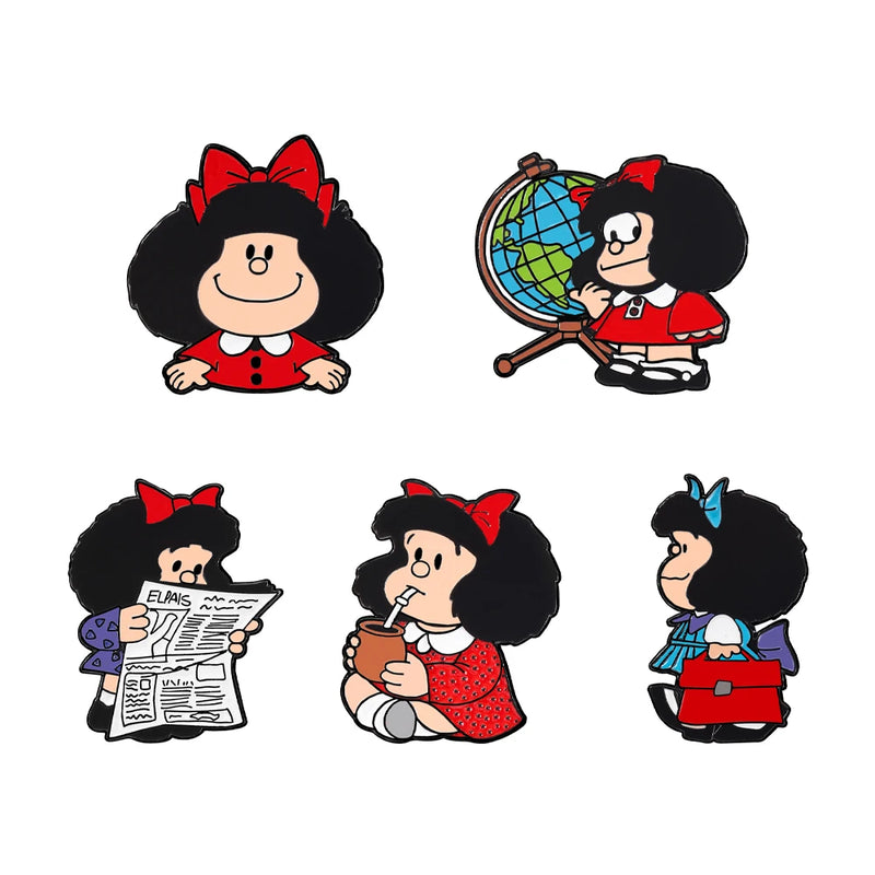 Broche Mafalda Esmaltado Design Elegante Feminino