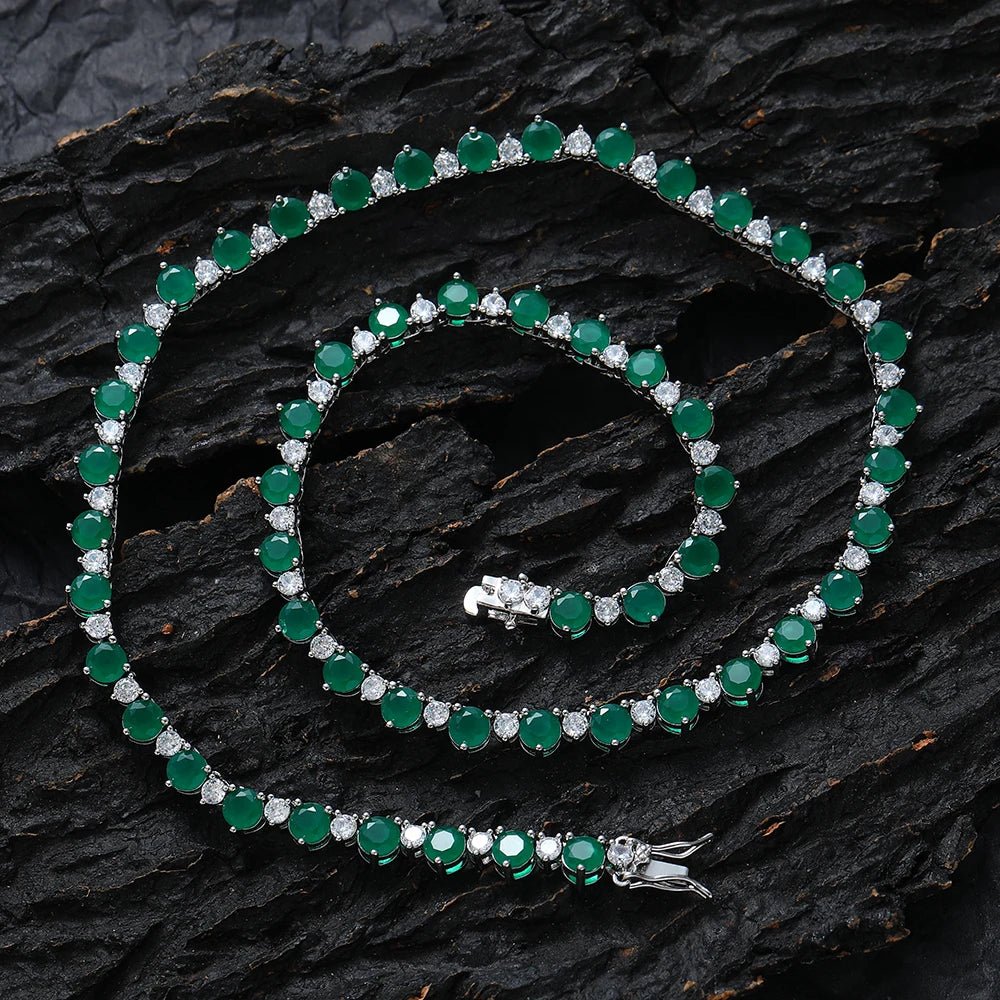 Brass CZ Colar De Corrente De Tênis Para Mulheres, 2 Cores, Joias Da Moda, Presente, BC174